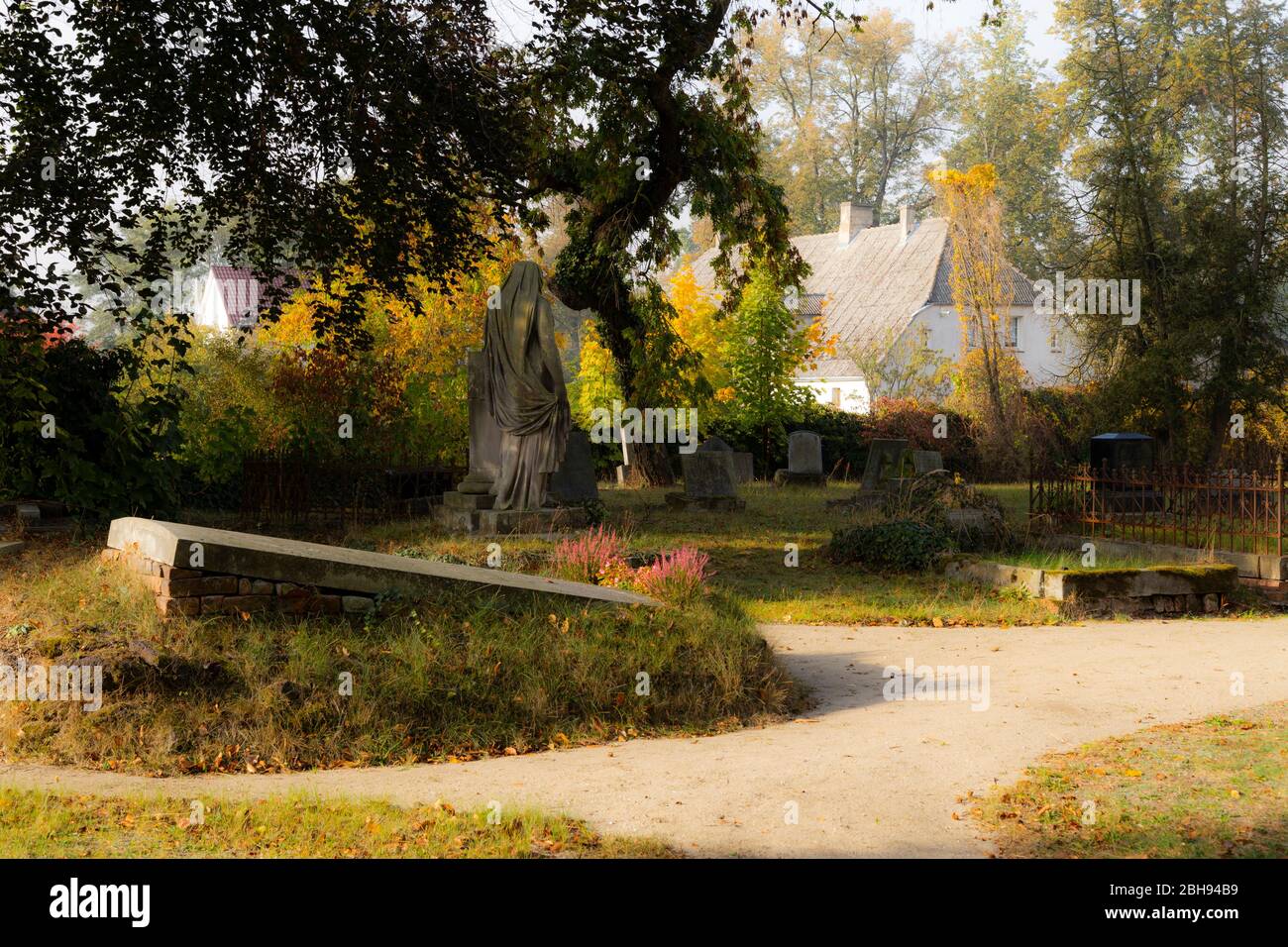 Europe, Poland, Opole Voivodeship, Pokoj / Bad Carlsruhe - cemetery Stock Photo