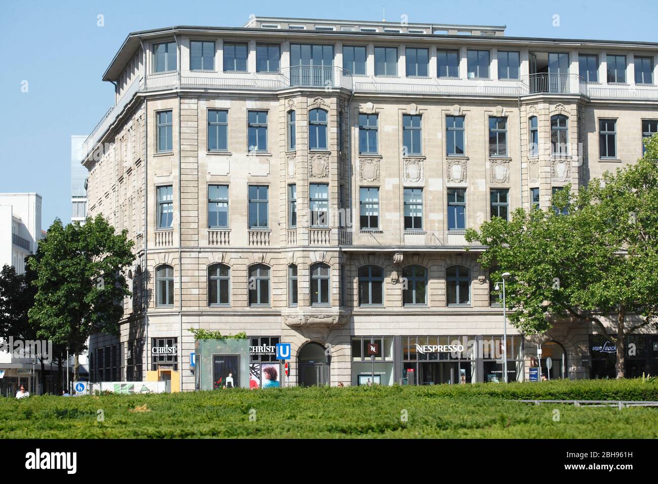 Historic business building in Georgstrasse, Hannover, Lower Saxony, Germany, Europe Stock Photo