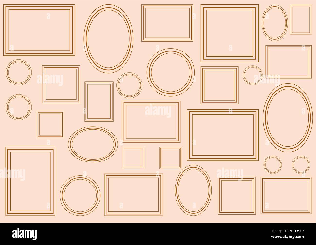 Abstract vector  background with picture frames in various shapes Stock Vector