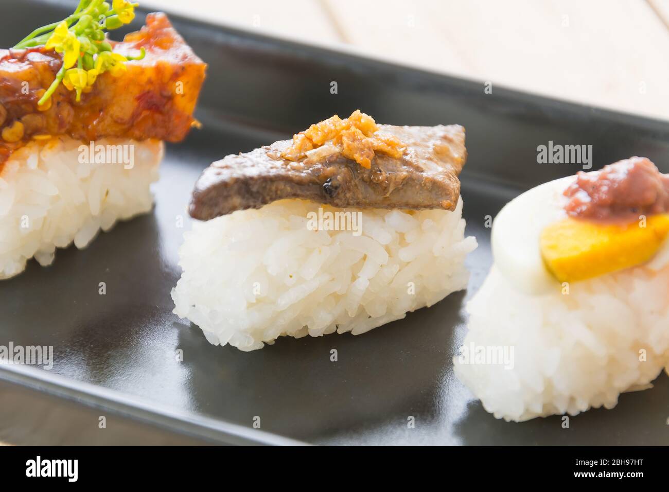 Photos of Foie gras sushi Stock Photo