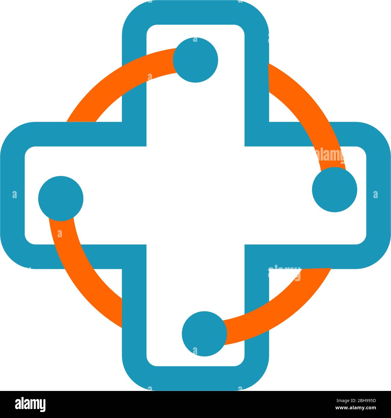 Medical logo design with using cross icon vector template Stock Vector