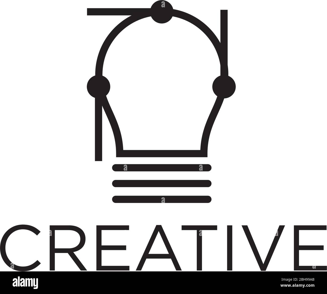 Creative lamp icon logo design vector template Stock Vector