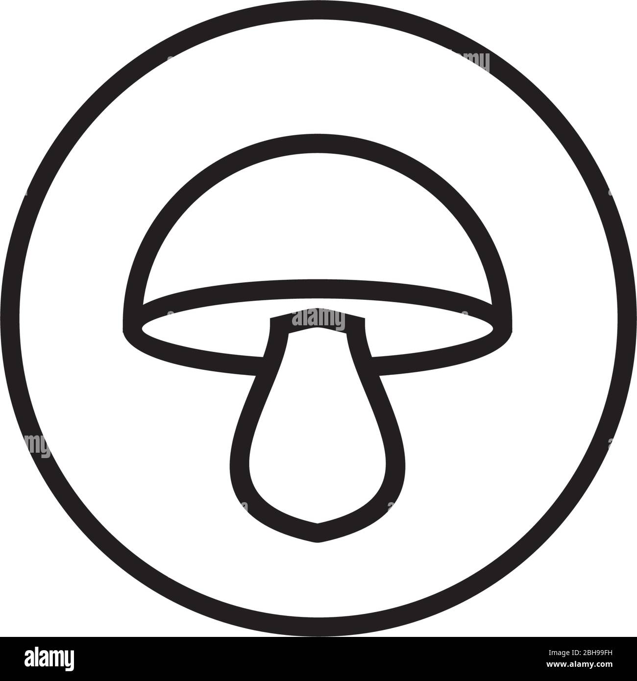 Line art mushroom logo icon design vector template Stock Vector Image