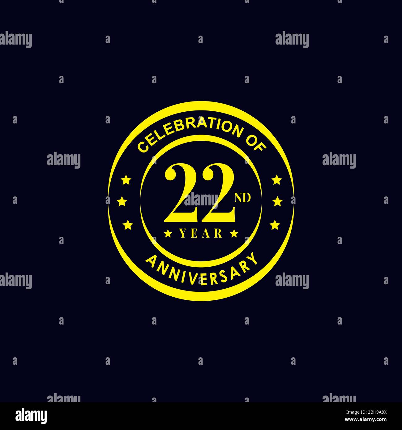 22nd year anniversary logo design vector template Stock Vector Image ...