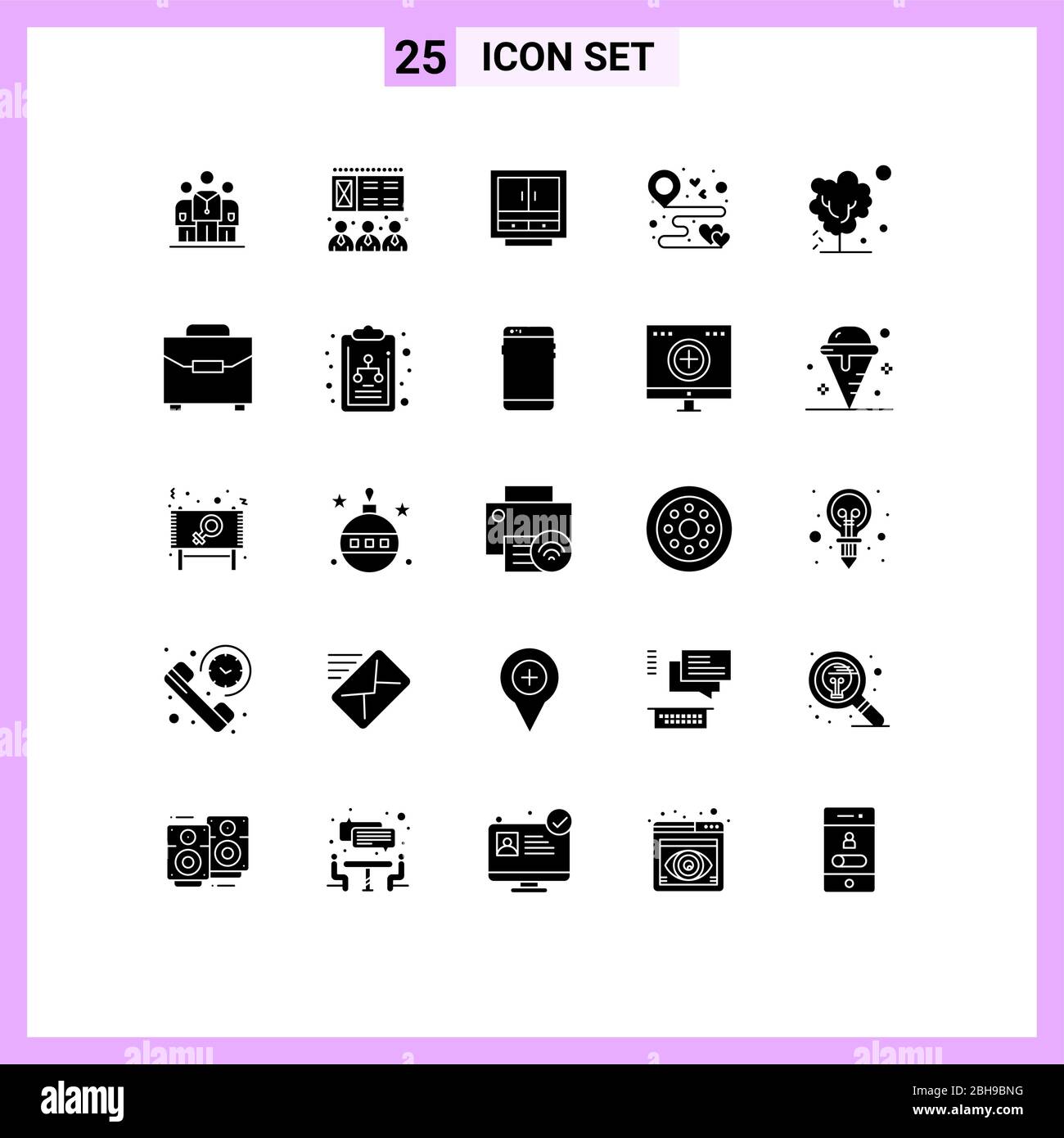 25 Creative Icons Modern Signs and Symbols of map, location, business, destination, office Editable Vector Design Elements Stock Vector