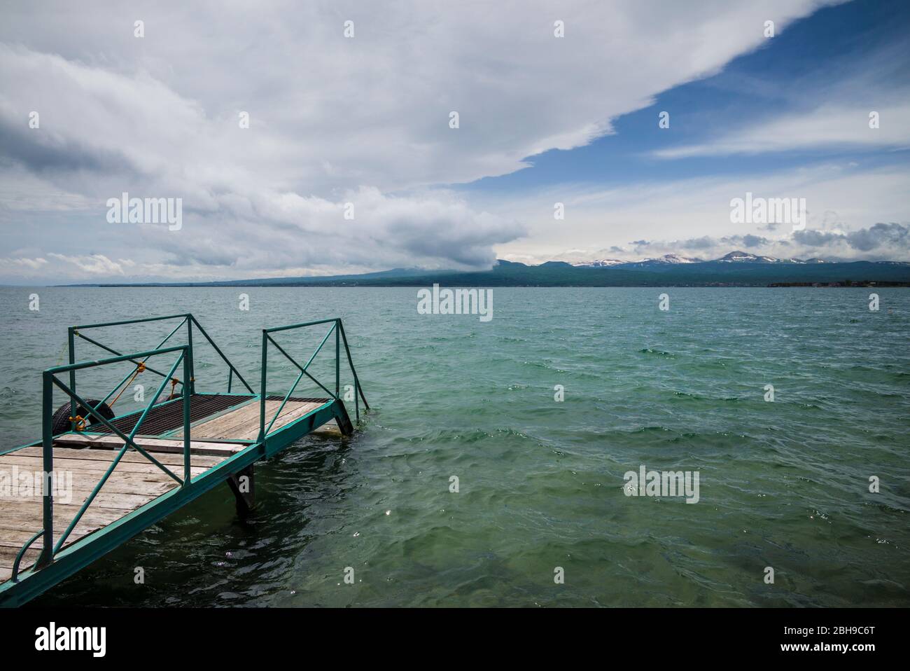 Armenia, Lake Sevan, Sevan, small pier Stock Photo
