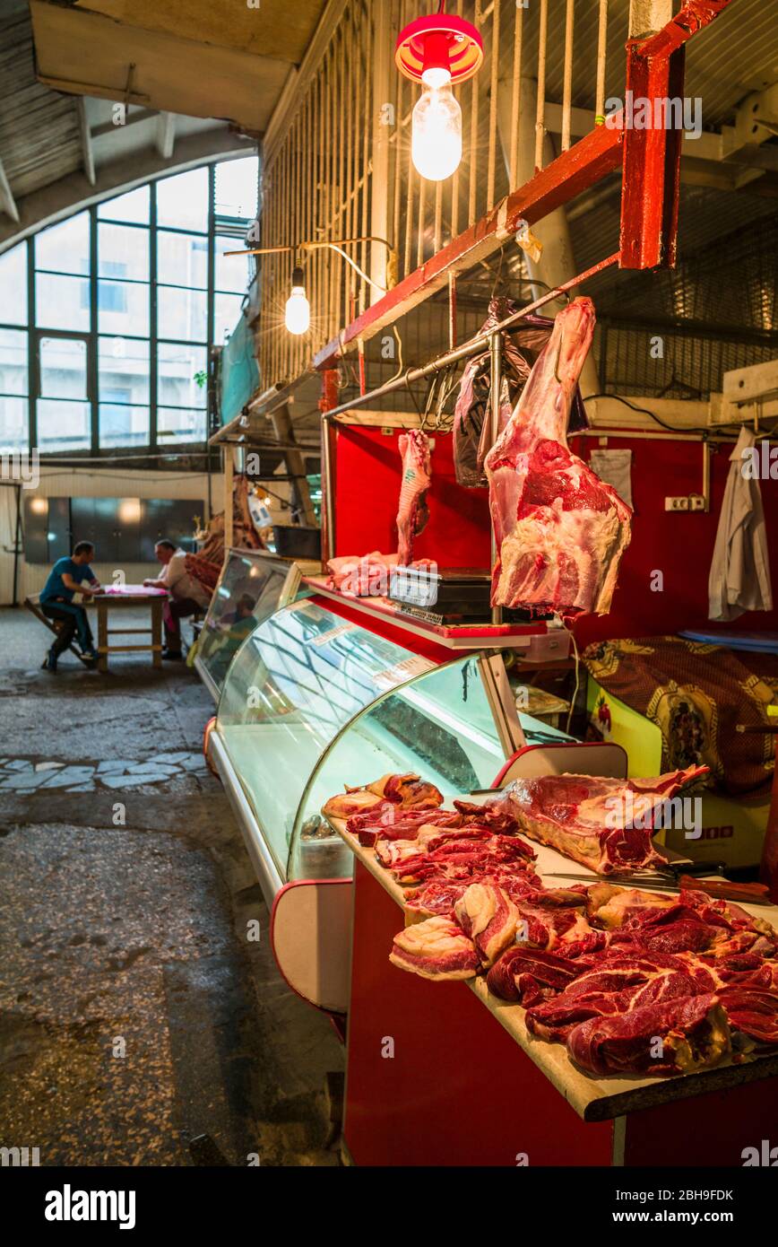 Kutaisi, Kutaisi Market, meat stall Stock Photo Alamy