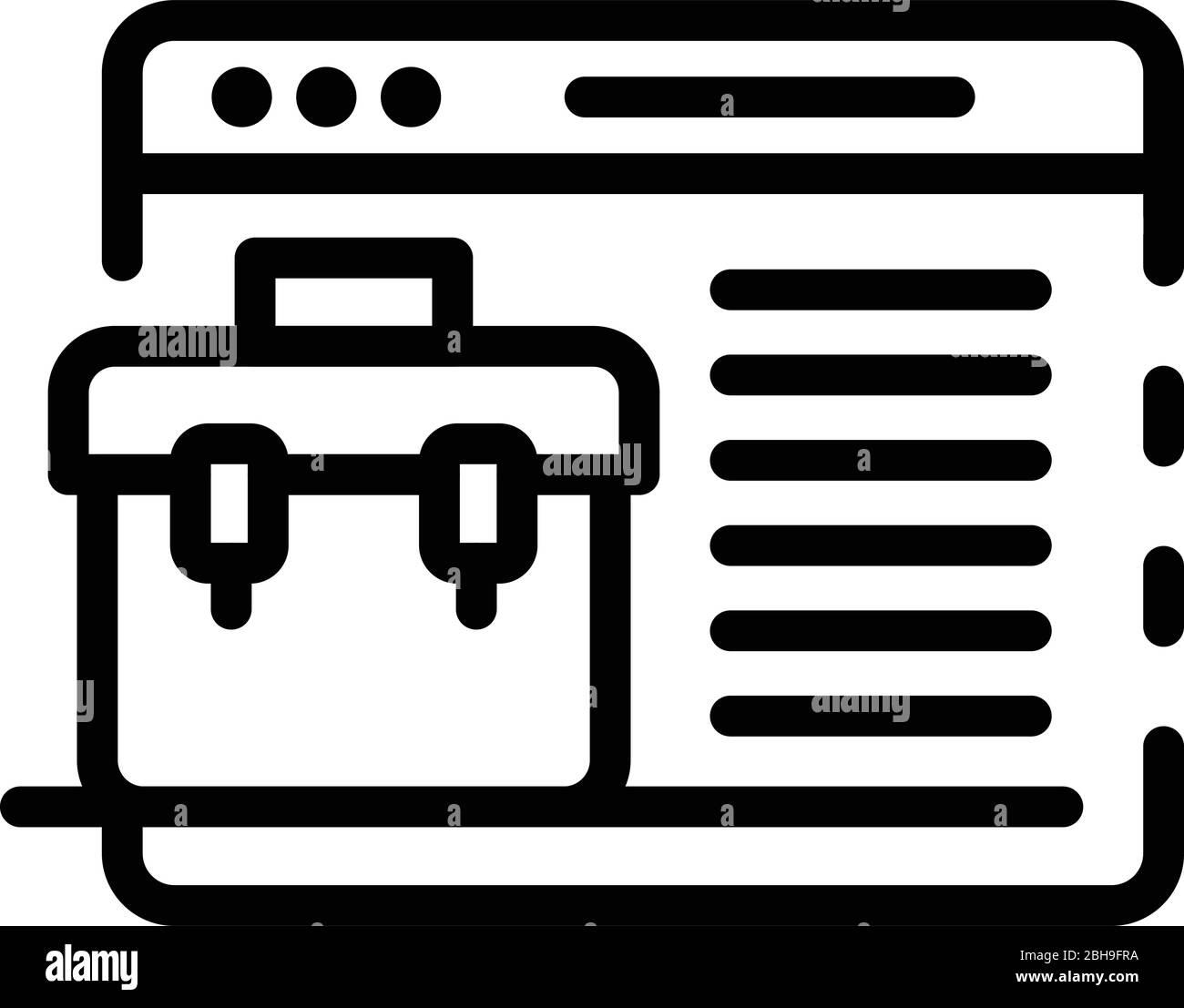 Application window portfolio icon, outline style Stock Vector