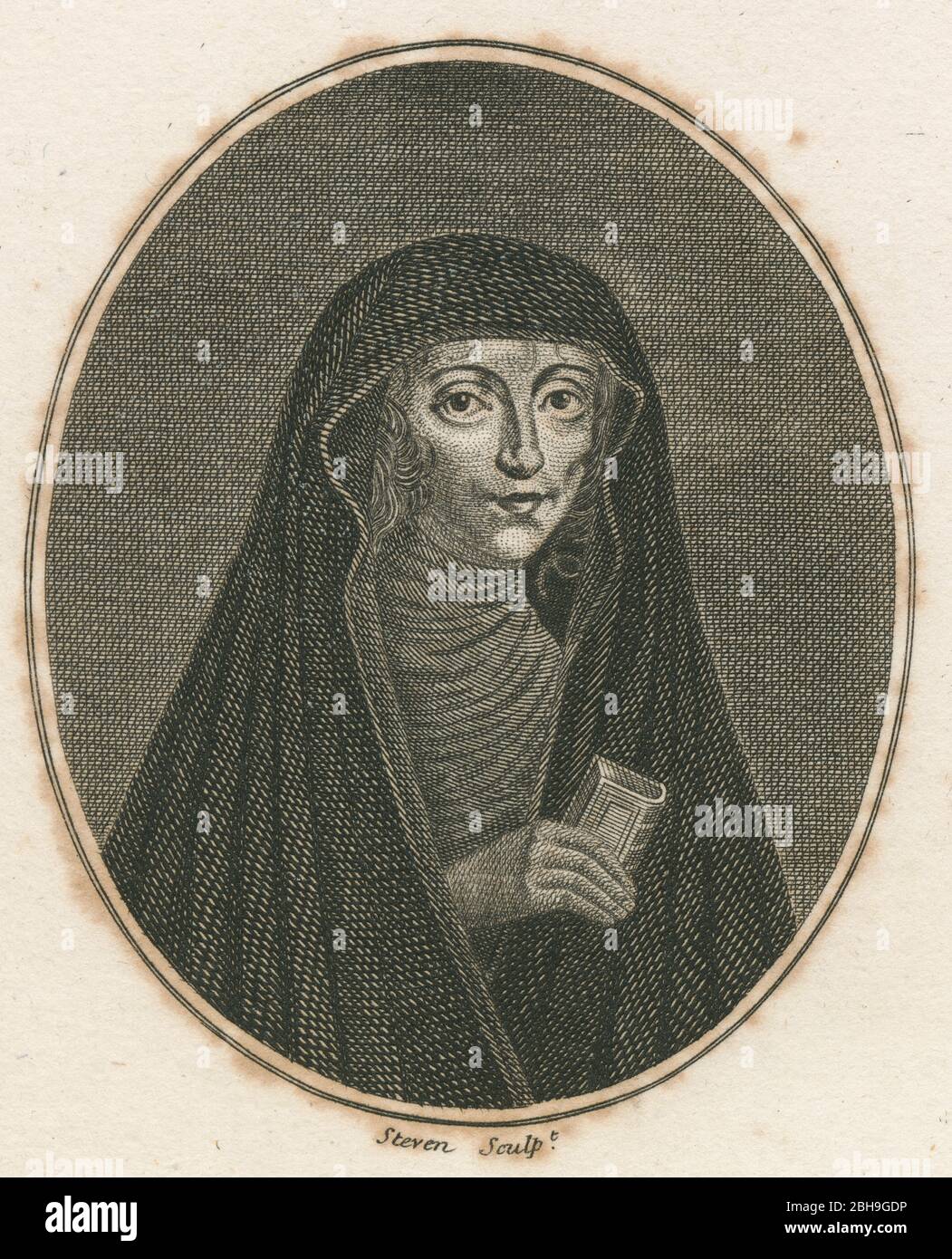 Antique 1804 engraving, Lettice Cary (née Morison), Viscountess Falkland. Lettice Cary (c1612-1646), Noblewoman, benefactor, and wife of 2nd Viscount Falkland. SOURCE: ORIGINAL ENGRAVING Stock Photo
