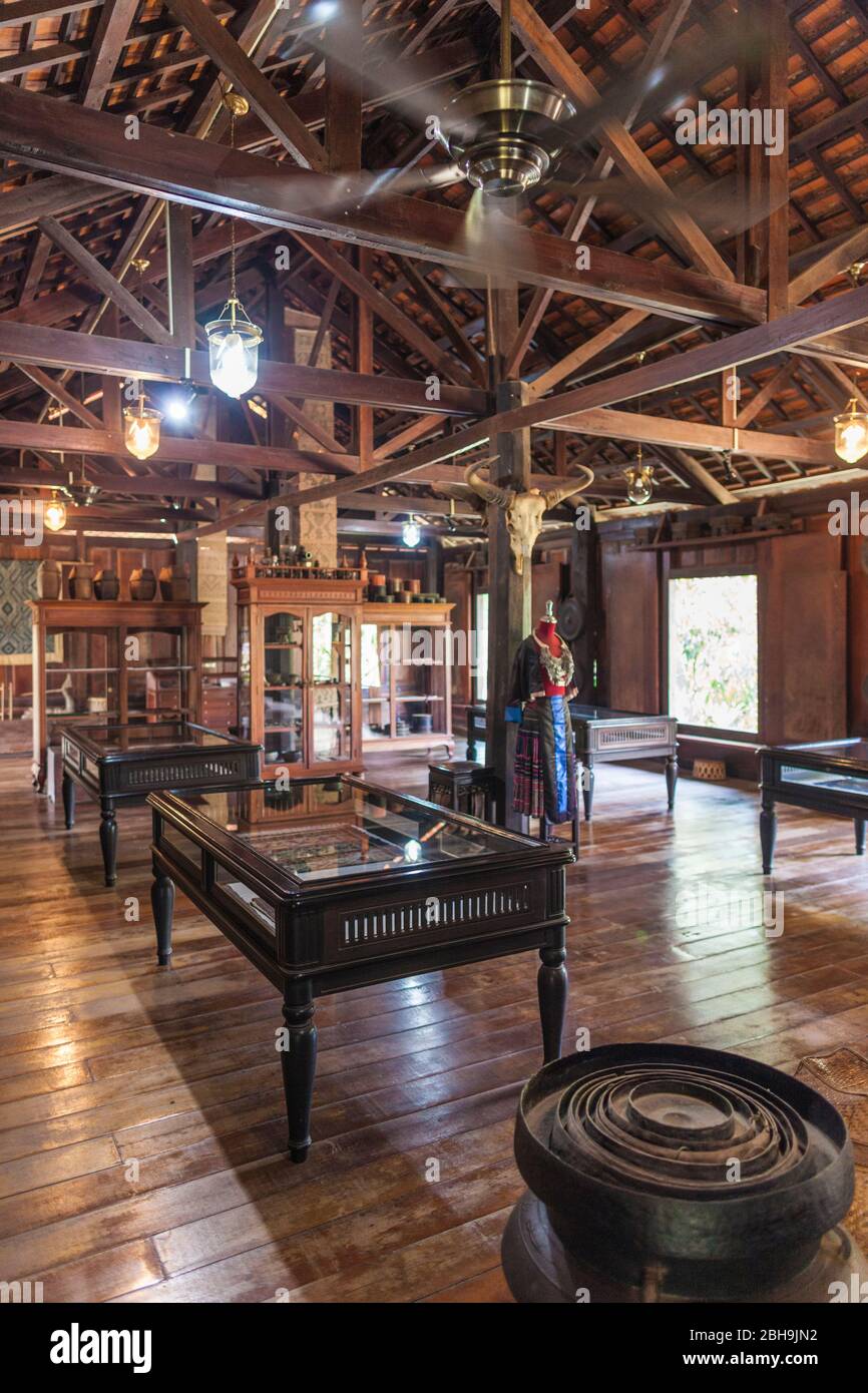 Laos, Vientiane, Lao Textile Museum, interior Stock Photo - Alamy