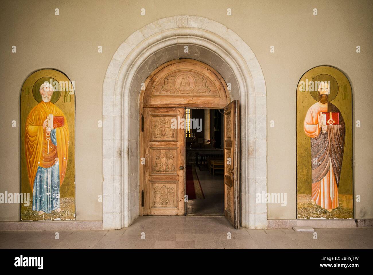 Nagorno Karabakh Republic, Shushi, Ghazanchetsots Cathedral, 19th century, interior Stock Photo