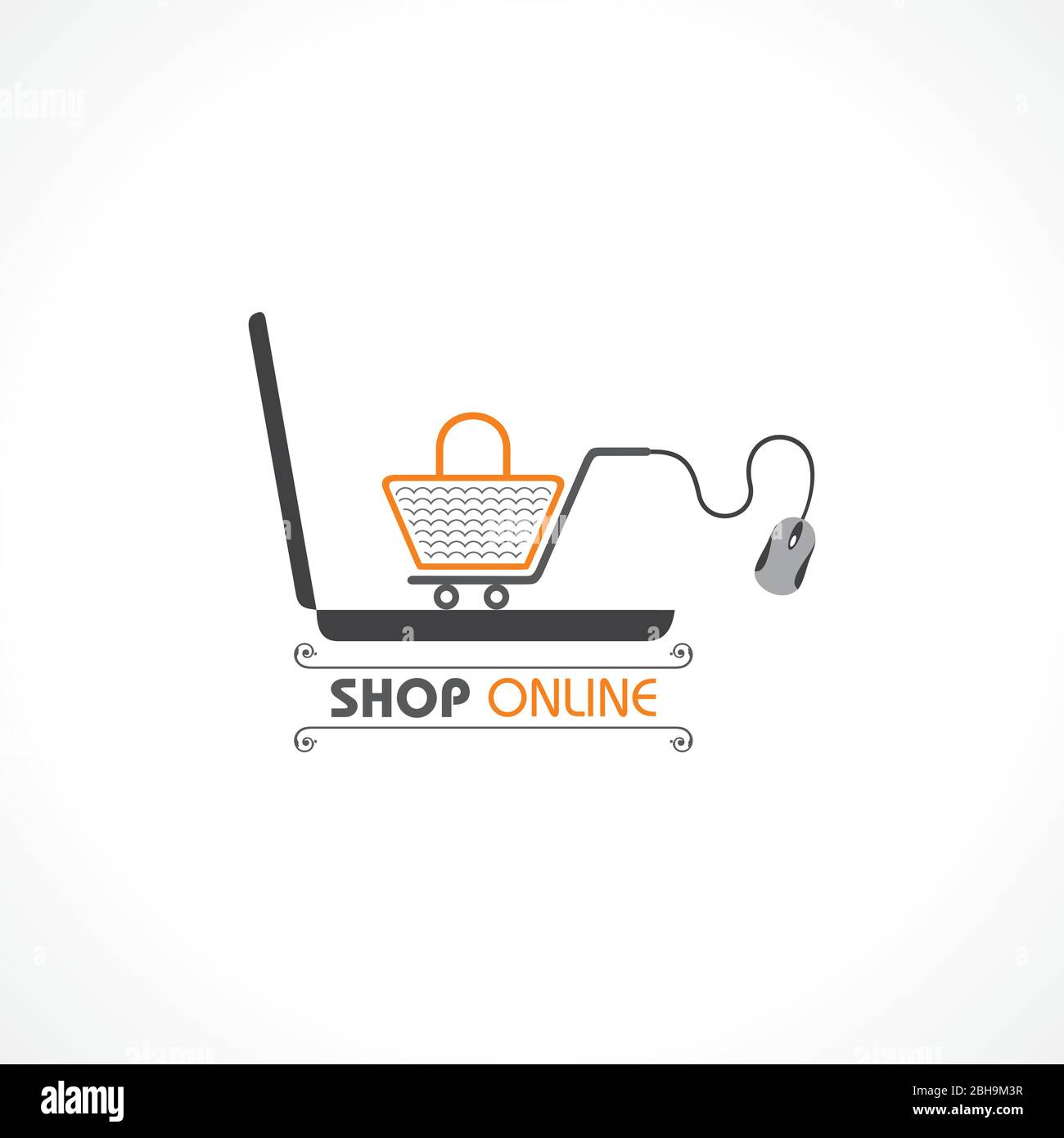 Vector Illustration for Stay Home, Stay Safe and Online shopping with