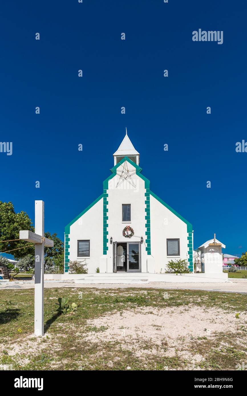 Church of the Holy Cross, Cockburn Town Catholic Church, Grand Turk Island, Turks and Caicos Islands, Central America Stock Photo