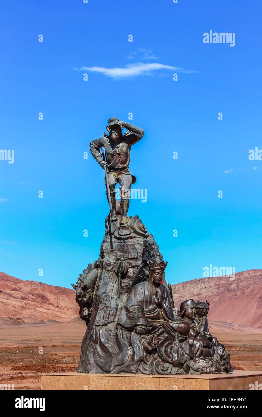 Turpan Xinjiang China 11th July 14 Bronze Statue Of The Monkey King Known As Sun Wukong At The Flaming Mountains Stock Photo Alamy Turpan Xinjiang China 11th July 14 Bronze Statue Of The Monkey King Known As Sun Wukong At The Flaming Mountains Stock Photo Alamy