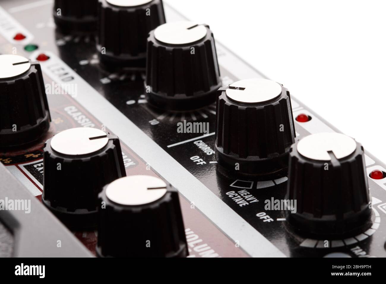 Guitar amplifier effects knobs Stock Photo Alamy