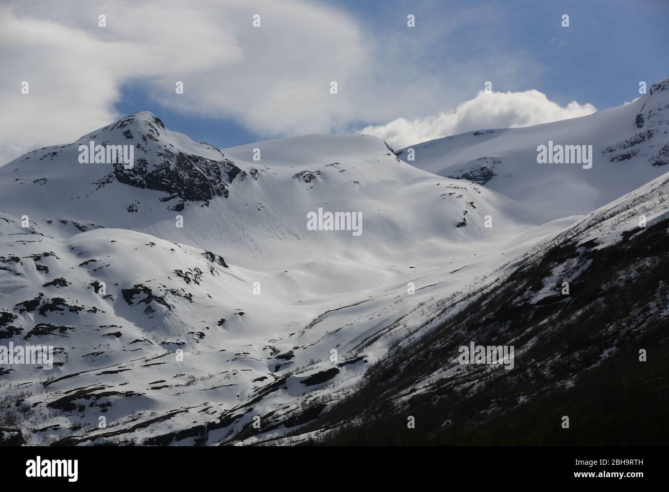 Snow-capped mountains Norway Stock Photo