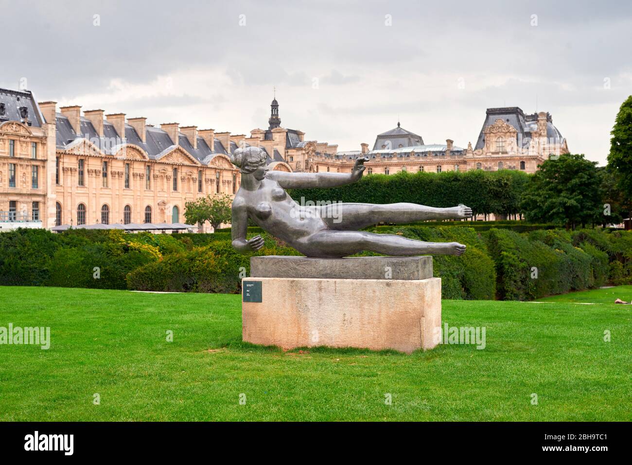 Bronze Sculpture - L' Air / Air, Louvre Museum in Paris Stock Photo