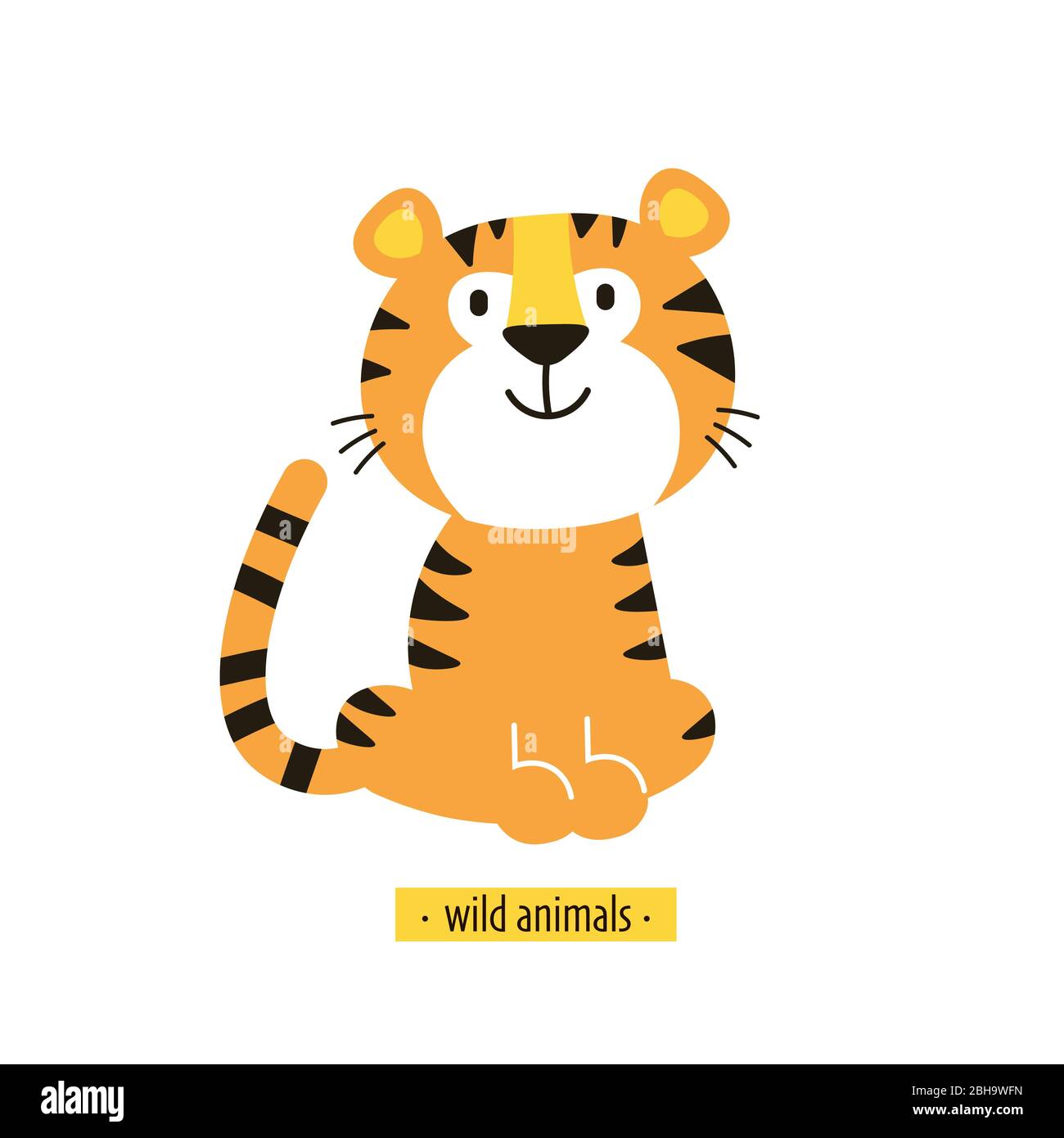 Cute vector tiger isolated on white background Stock Vector Image & Art ...