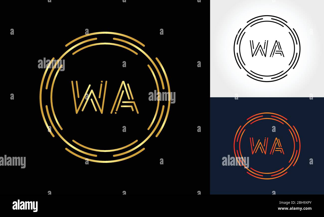 Creative Letter WA Logo Creative Typography Vector Template. Abstract