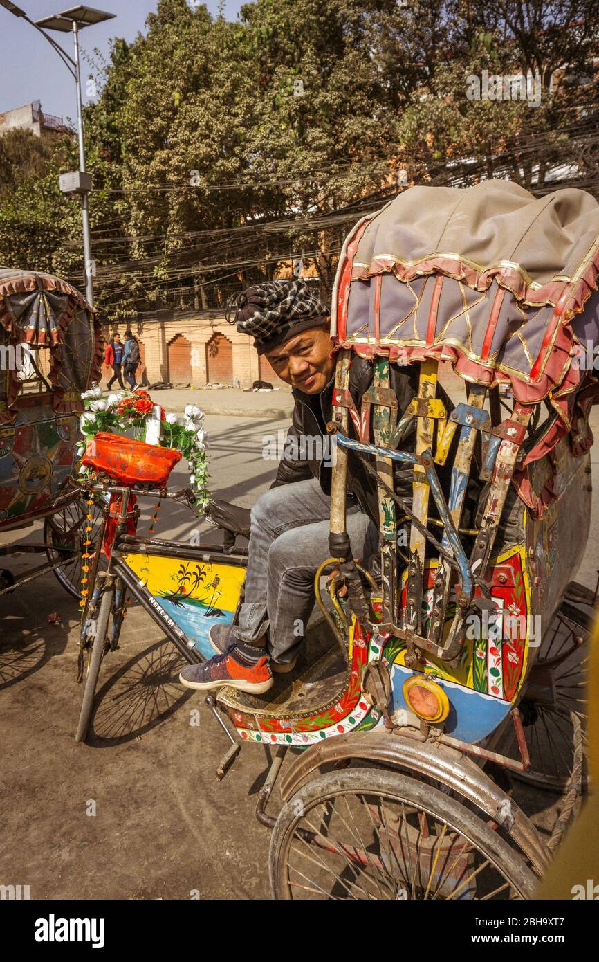 Rickshaw with chauffeur, Stock Photo