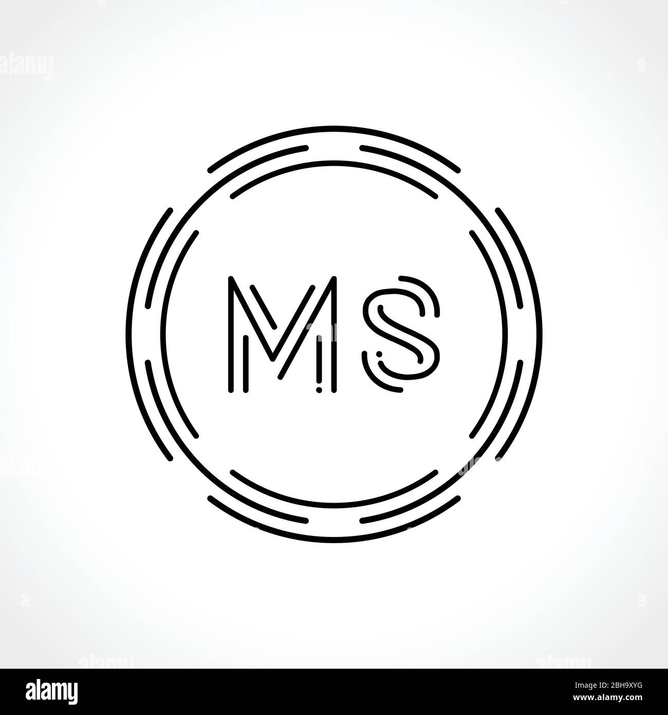 Initial MS letter Logo Design vector Template. Abstract Letter MS logo ...
