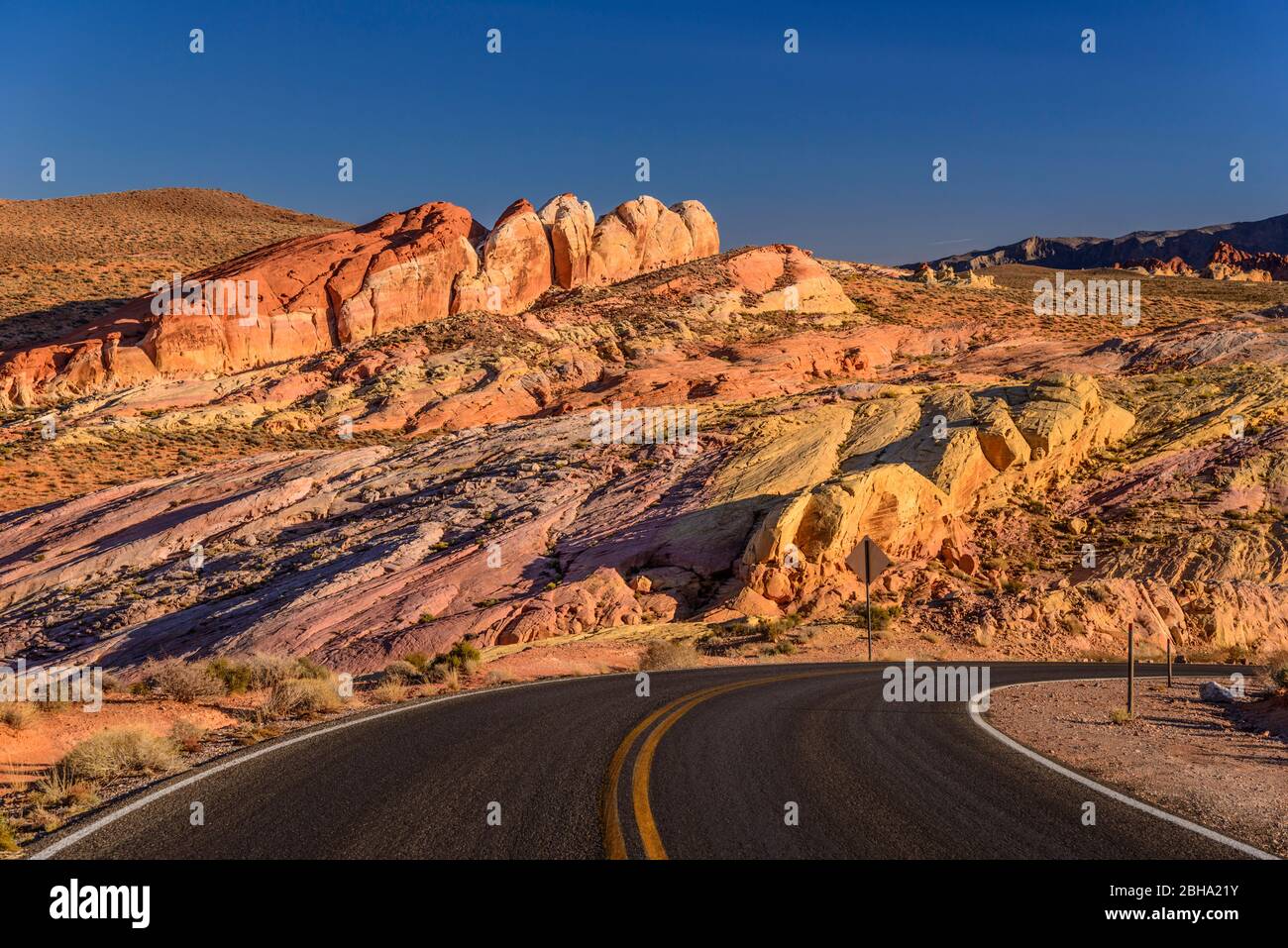 USA, Nevada, Clark County, Overton, Valley of Fire State Park, White Domes Scenic Byway, Pink Canyon Stock Photo