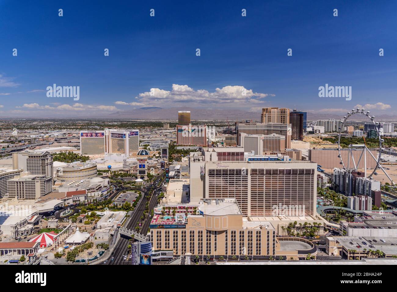 USA, Nevada, Clark County, Las Vegas, Las Vegas Boulevard North, The Strip, Blick vom Paris Las Vegas Eiffel Tower Stock Photo