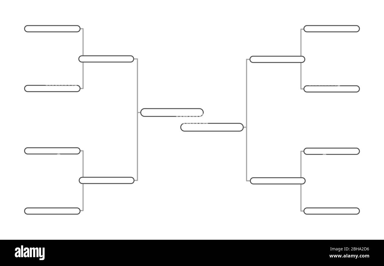 Simple tournament bracket template for 8 teams on white back
