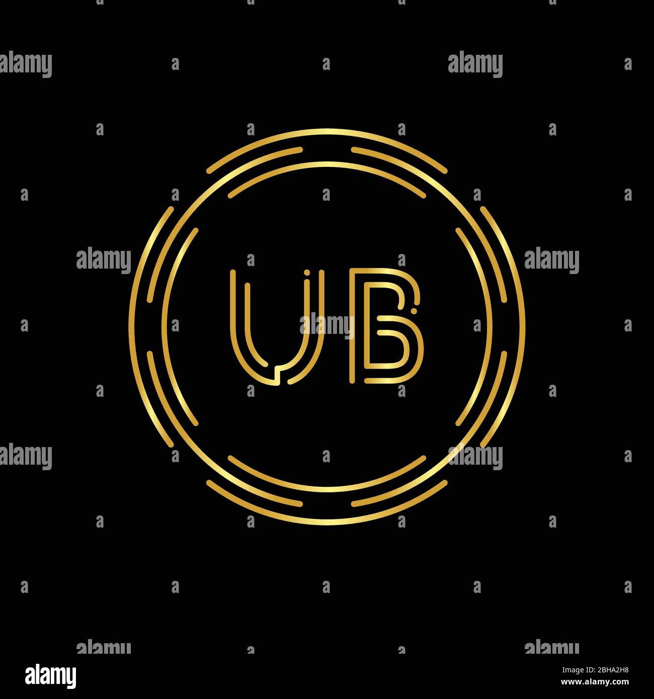 Initial UB Logo Creative Typography Vector Template. Digital Abstract ...