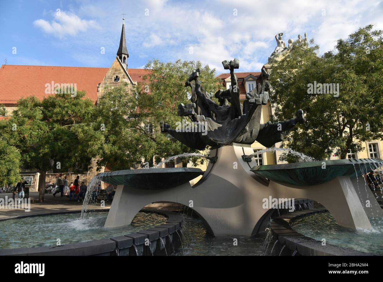 Europe, Germany, Thuringia, Erfurt, Anger, Brunnen Stock Photo