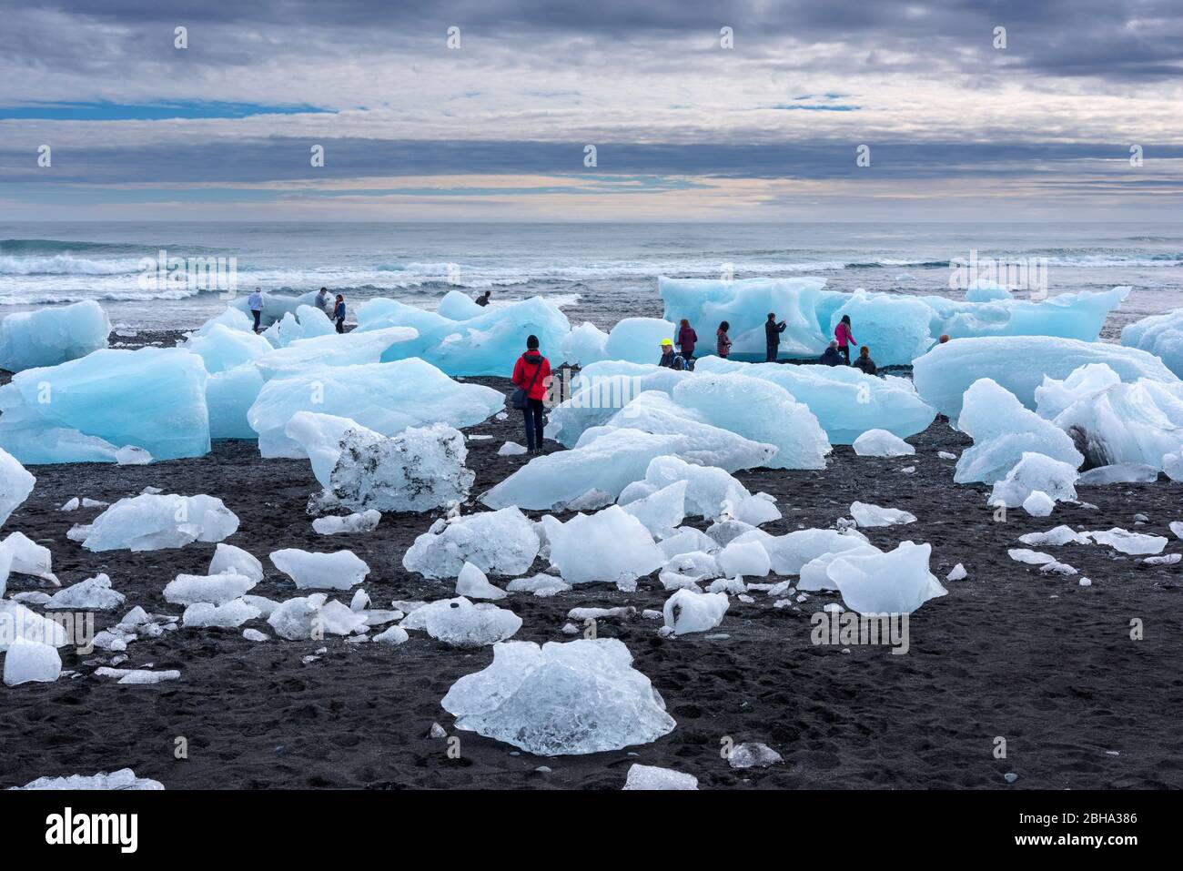 Gletscher, Berge, Gletscherzunge, Luftaufnahme, Skaftafelljökull, Island, Europa Stock Photo