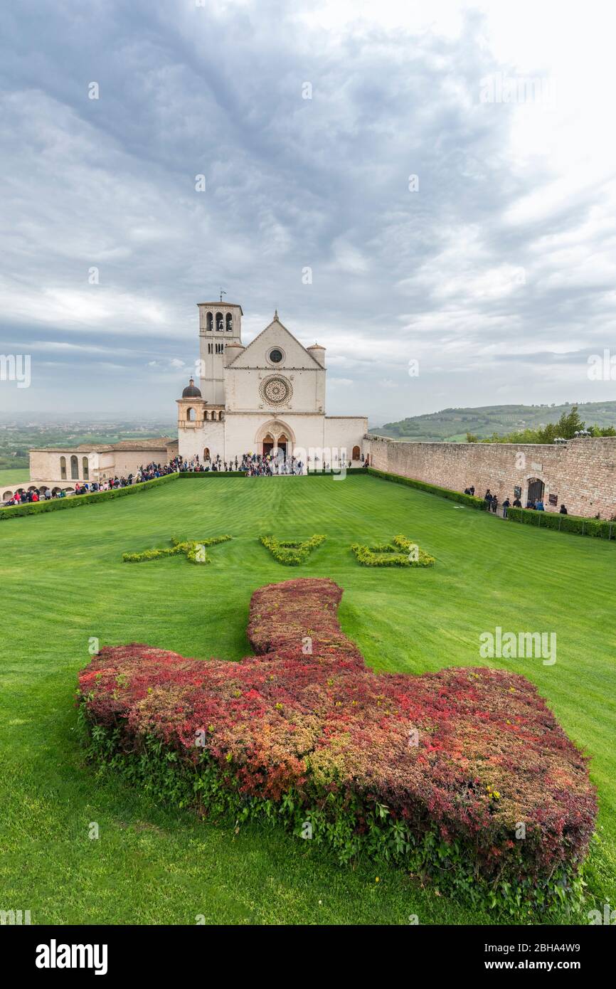 Basilica of San Francesco, UNESCO World Heritage Site, Assisi, Perugia province, Umbria, Italy, Europe Stock Photo