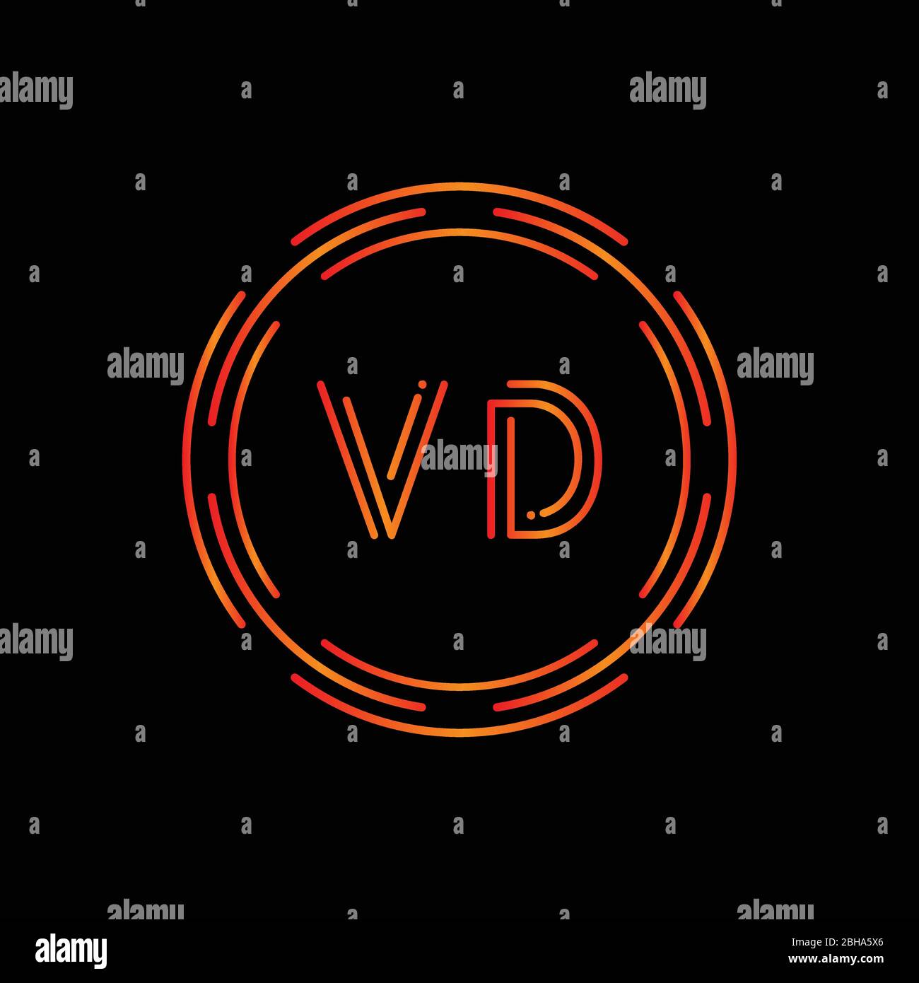 Creative Letter VD Logo Creative Typography Vector Template. Digital Abstract Letter VD Logo Design. Stock Vector