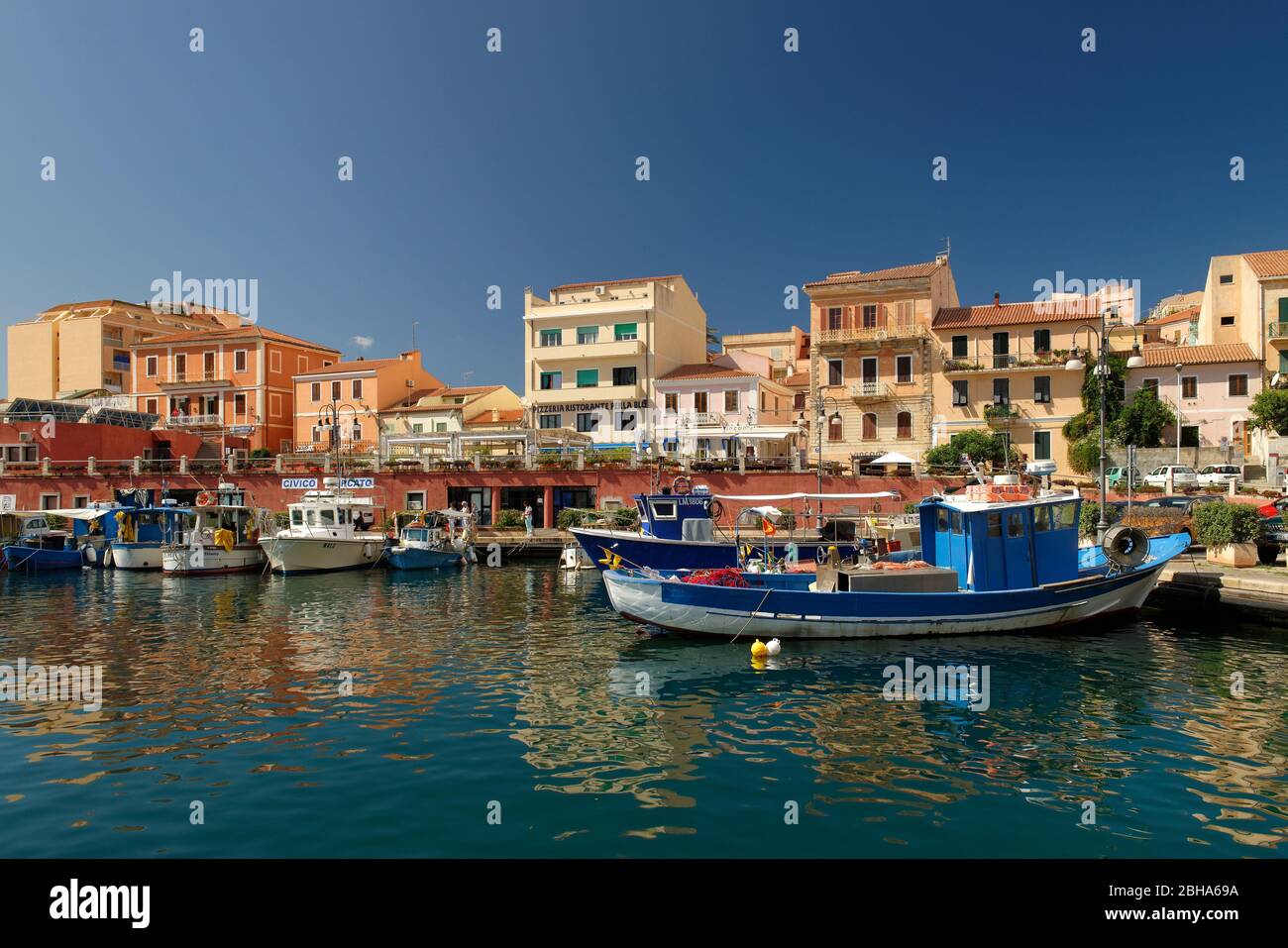 Old town and harbor of La Maddalena, Mediterranean sea, Olbia-Tempio province, Sardinia, Italy Stock Photo