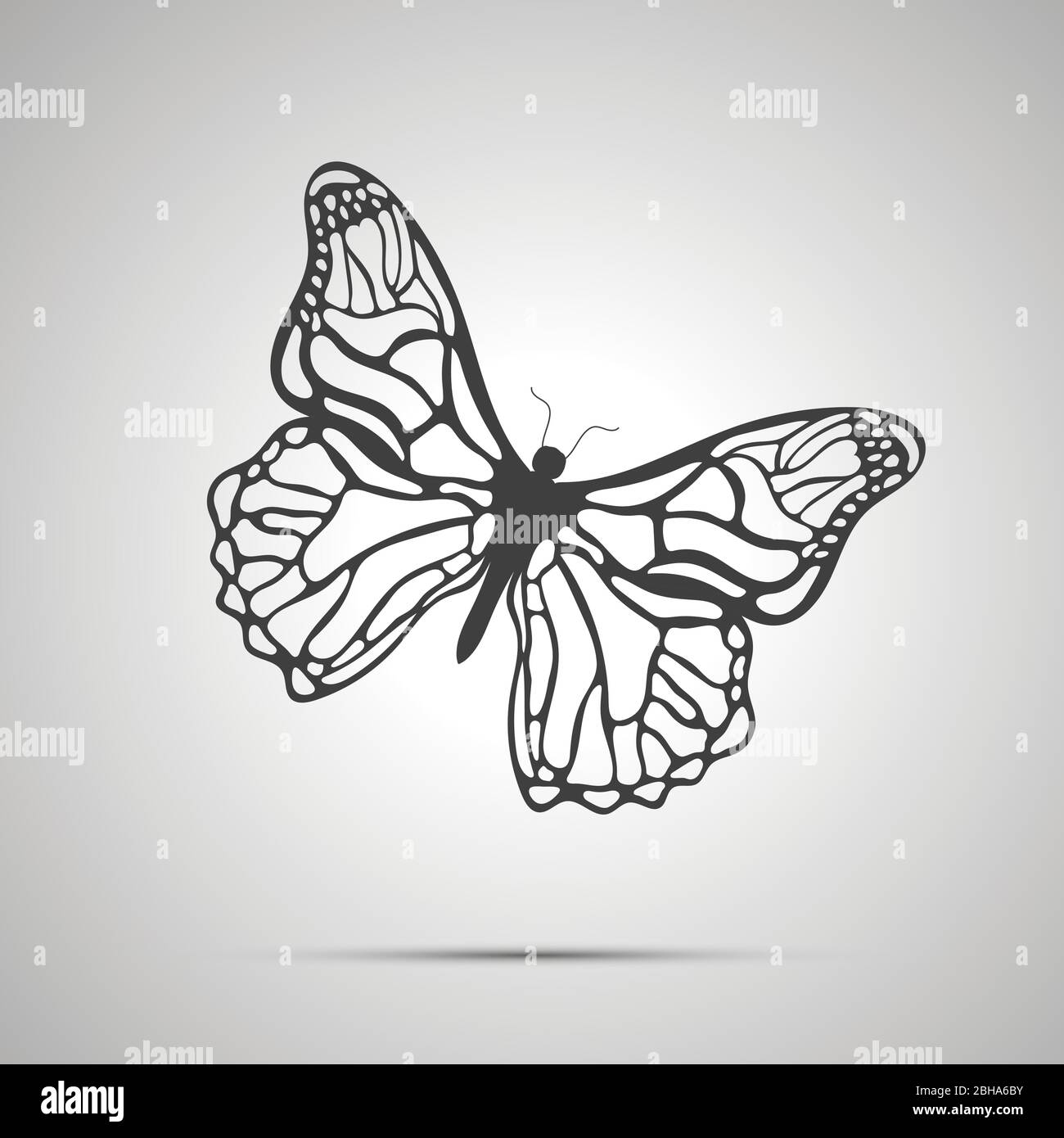 Beautiful butterfly simple black icon Stock Vector Image & Art - Alamy