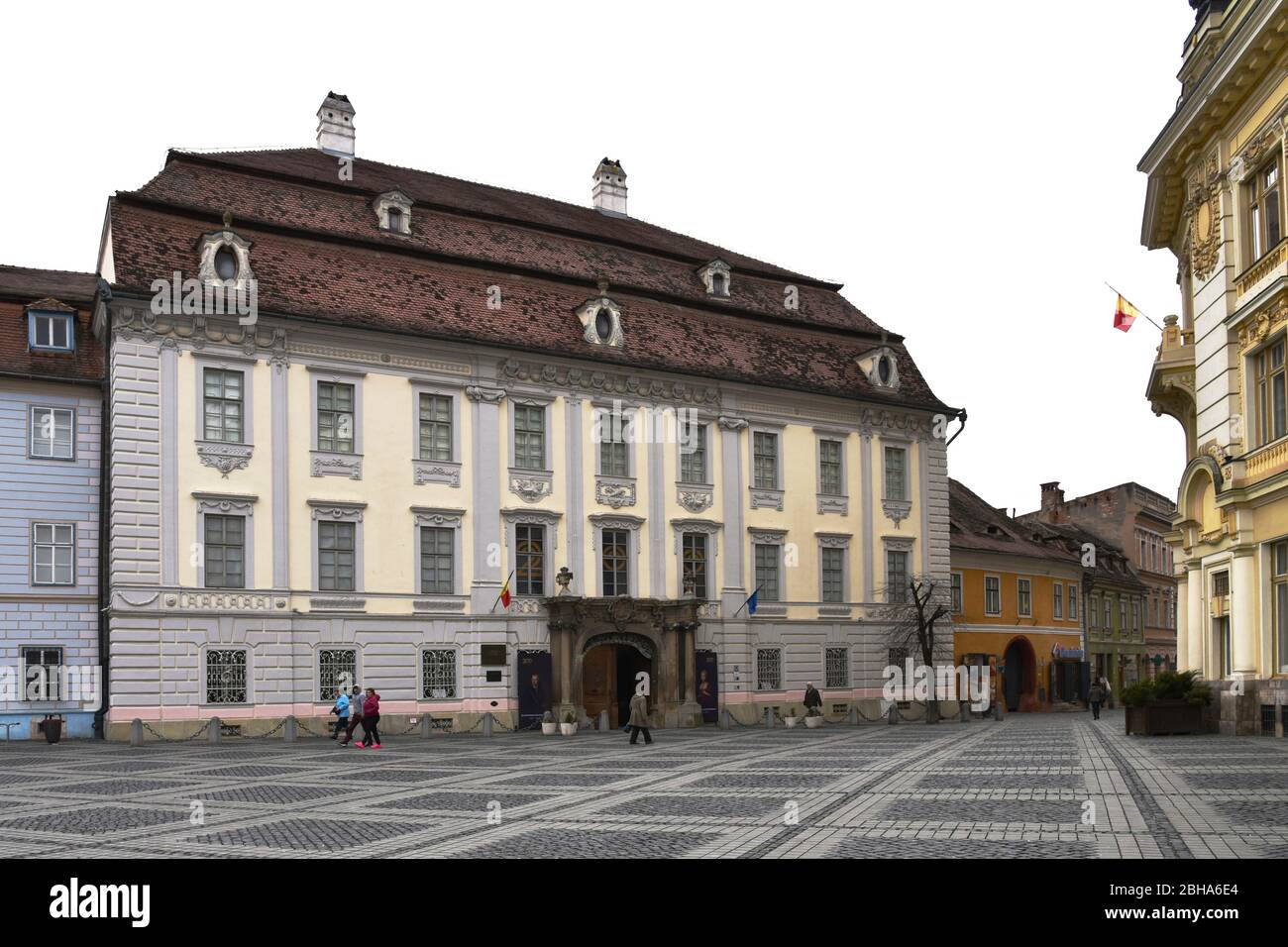 Europe, Romania, Sibiu, Sibiu, Transylvania, Great Ring, Brukenthal Museum Stock Photo