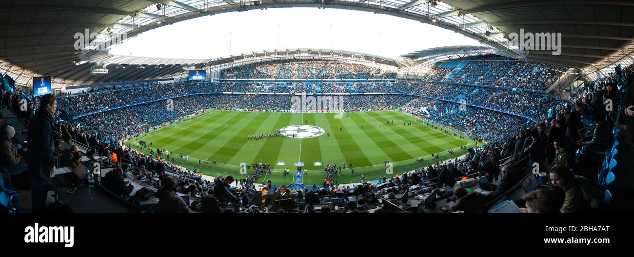 April 26th 2016, Manchester England prior to the UEFA Champions League play-off game between Manchester City and Real-Madrid at Etihad stadium.Manches Stock Photo