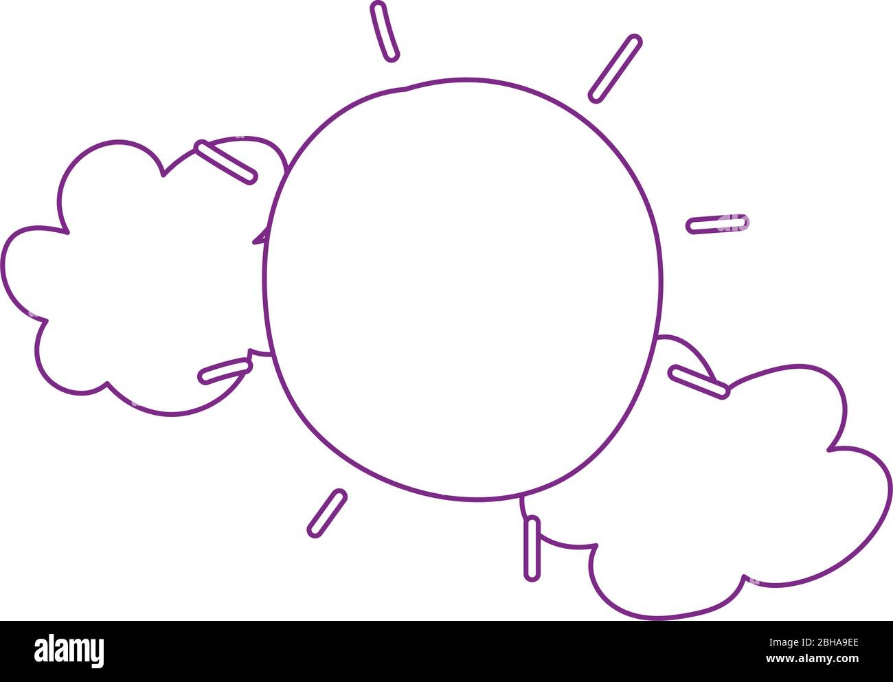 sun clouds weather isolated icon white background vector illustration ...