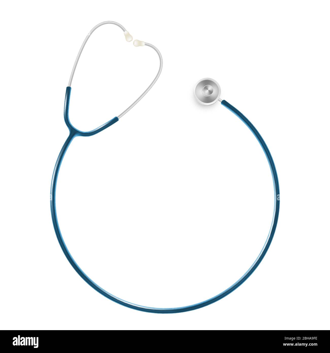 Medical and Health care concept, doctor s stethoscope isolated on white background. EPS 10 Stock Vector