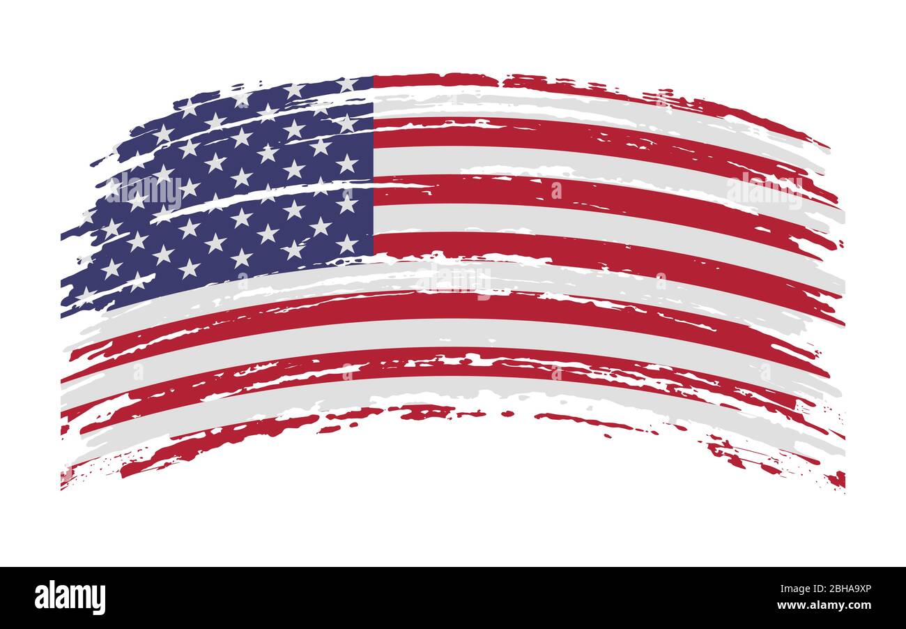 United States of America flag in grunge brush stroke, vector Stock ...