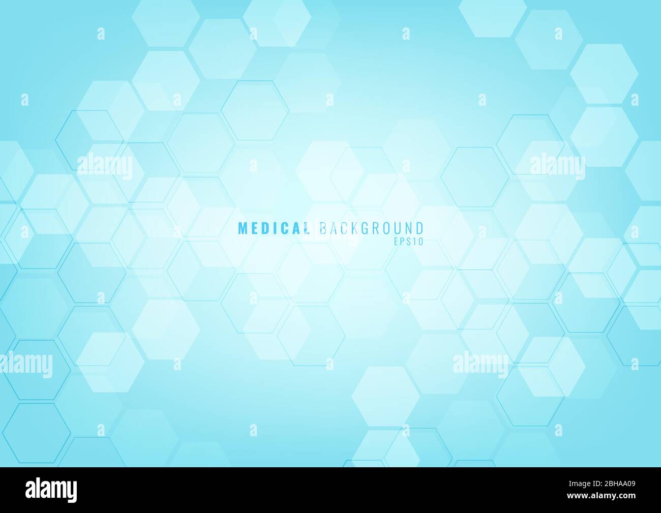 Abstract blue geometric hexagons shape pattern medicine and science concept background. Vector illustration Stock Vector