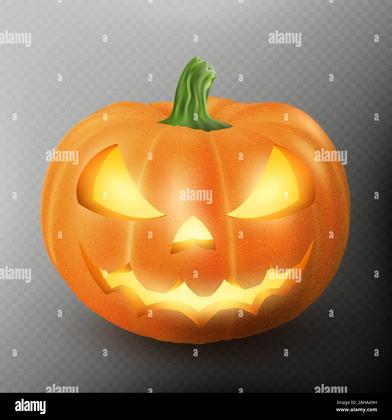 Lighten Jack O Lantern glowing halloween realistic smile face pumpkin ...