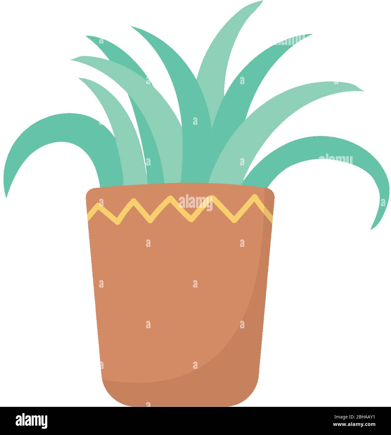 potted plant decoration isolated icon white background vector ...