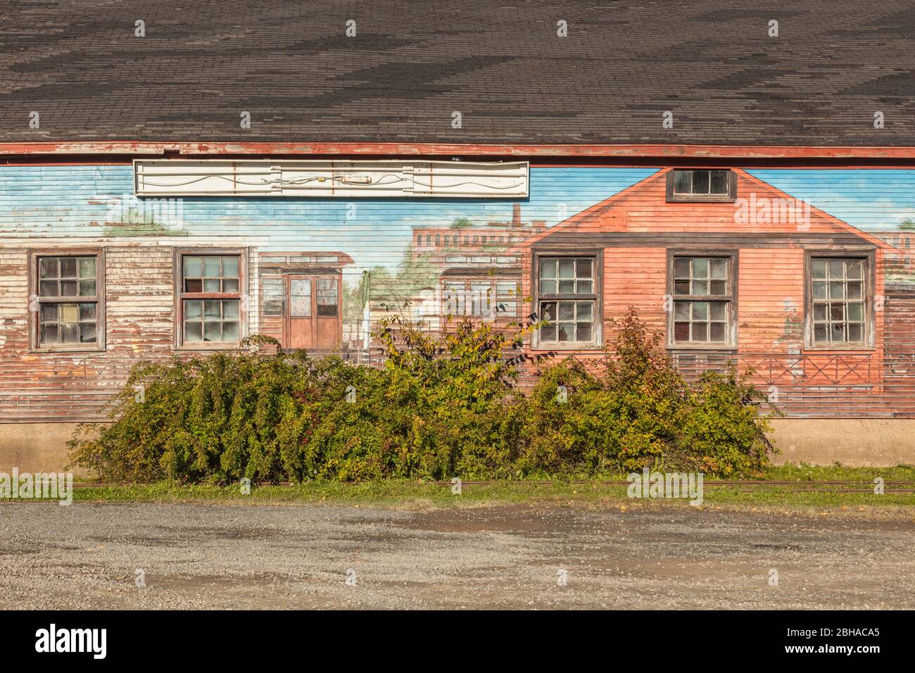 Canada, Nova Scotia, Windsor, murals on the old Windsor Train Station