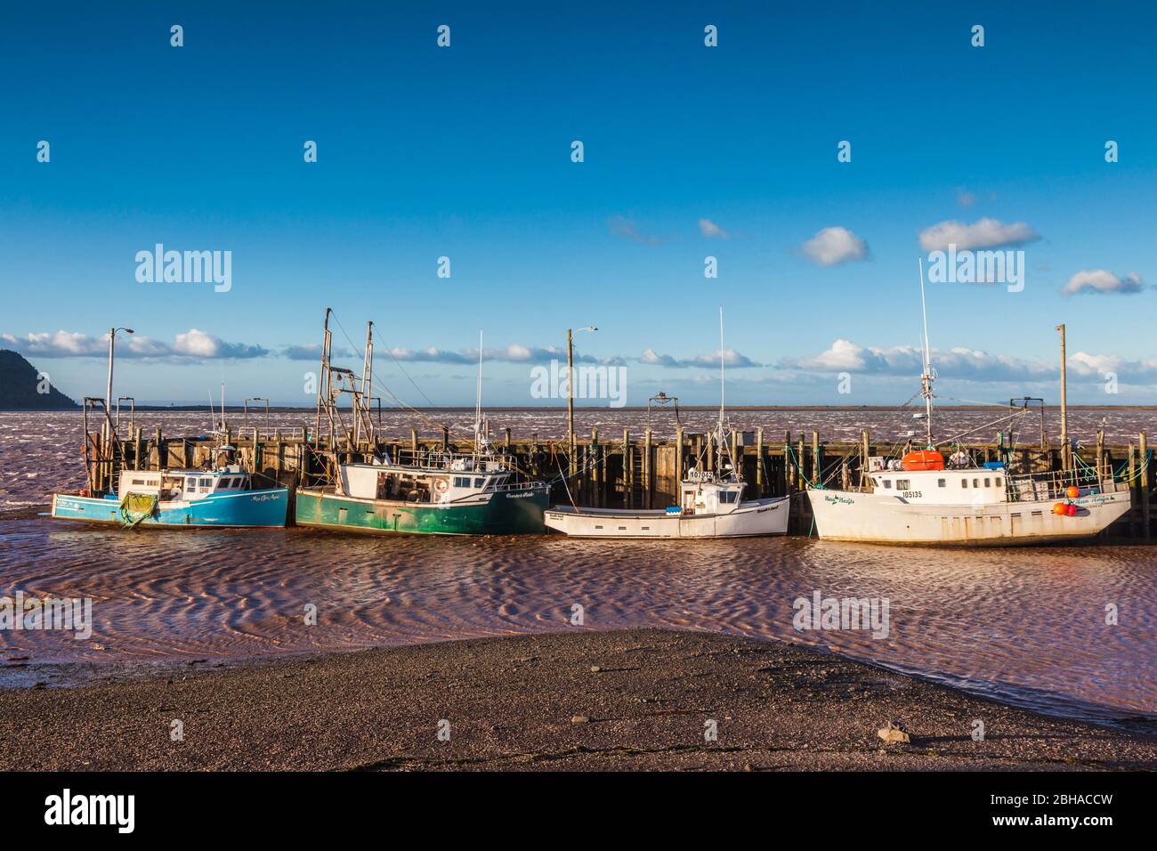 Canada, Nova Scotia, Advocate Harbour, fishing harbor on the Bay of Fundy Stock Photo