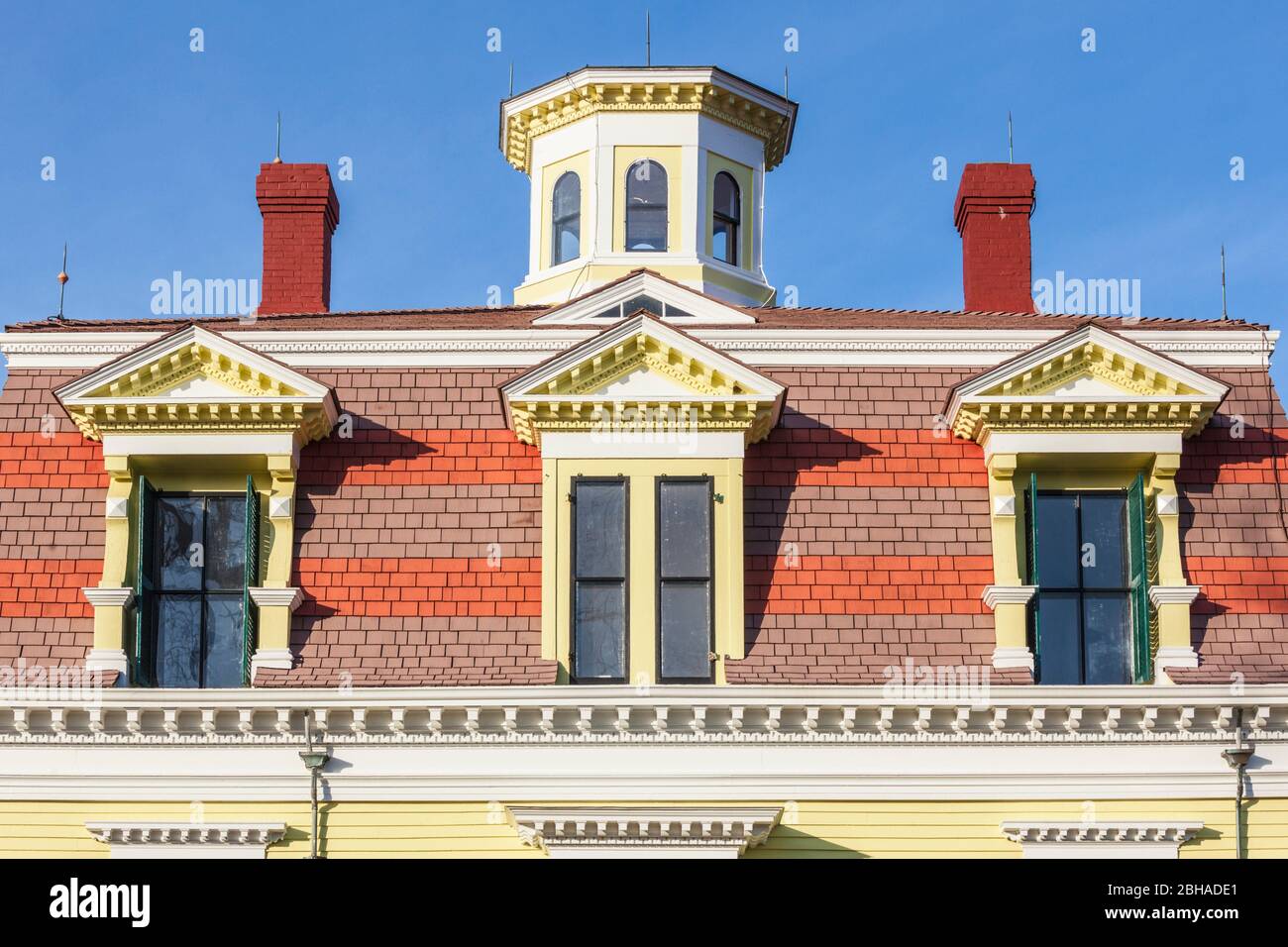 USA, New England, Massachusetts, Cape Cod, Eastham, Fort Hill, Edward Penniman House, fomer sea captain's home, built in 1868 Stock Photo