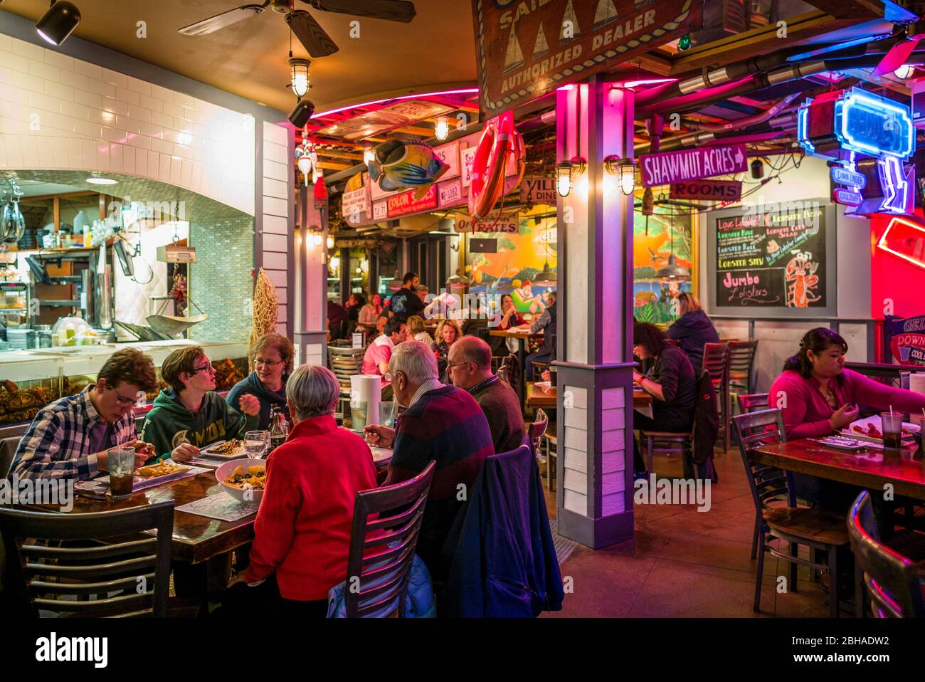 USA, Maine, Mt. Desert Island, Bar Harbor, interior of Geddy's
