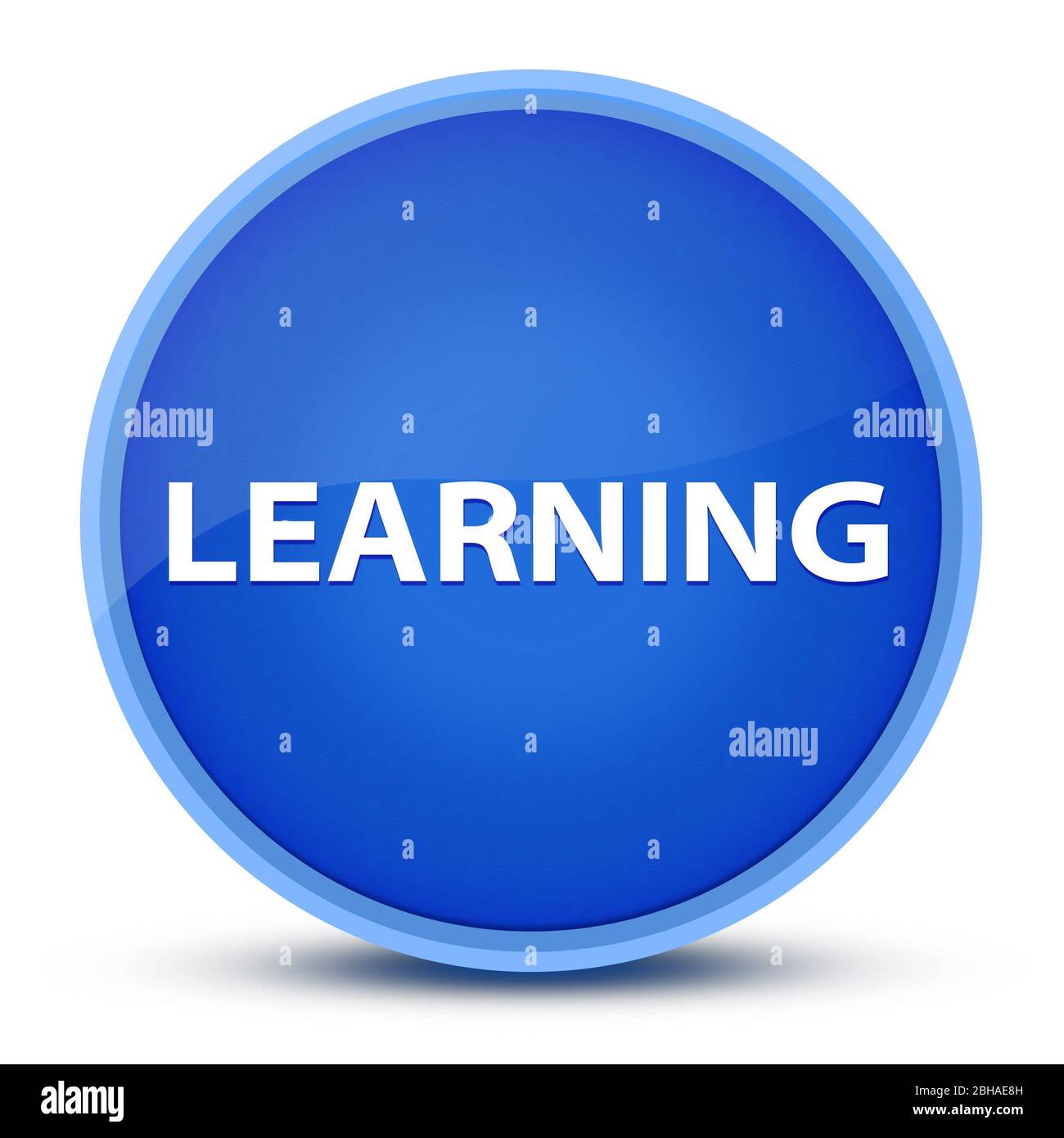 Learning isolated on special blue round button abstract illustration ...