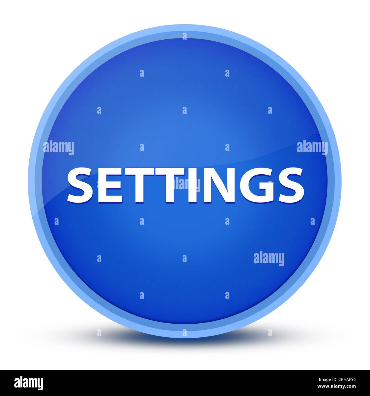 Settings isolated on special blue round button abstract illustration Stock Photo