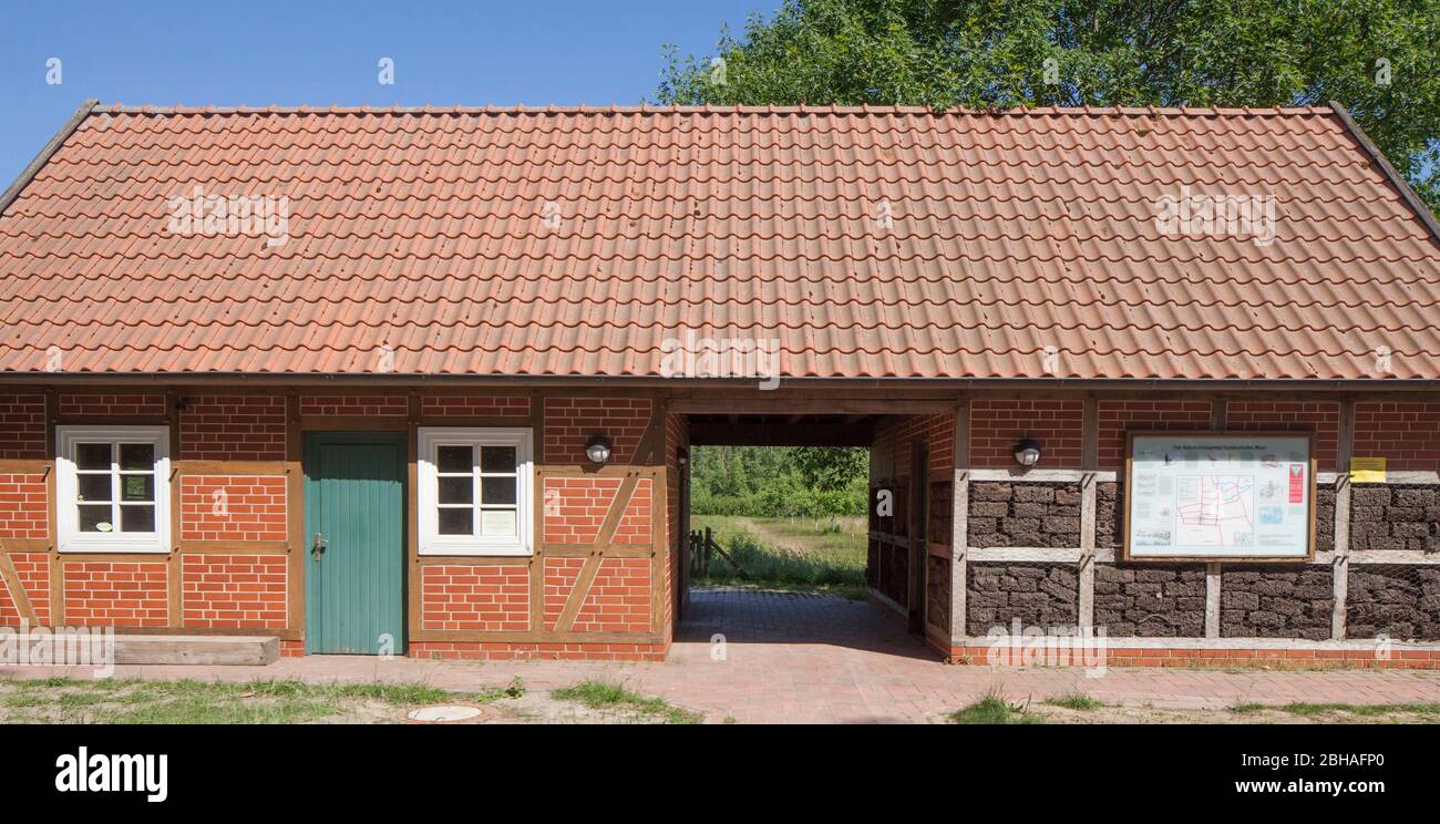 House in the nature reserve Goldenstedter Moor, Goldenstedt, Vechta district, Lower Saxony, Germany, Europe Stock Photo